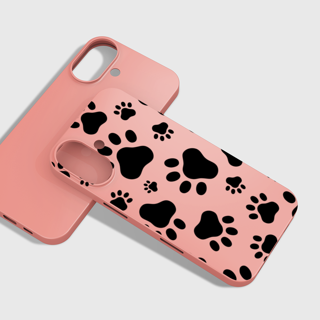 Black and White Paw Pattern Design iPhone 16 Plus Case