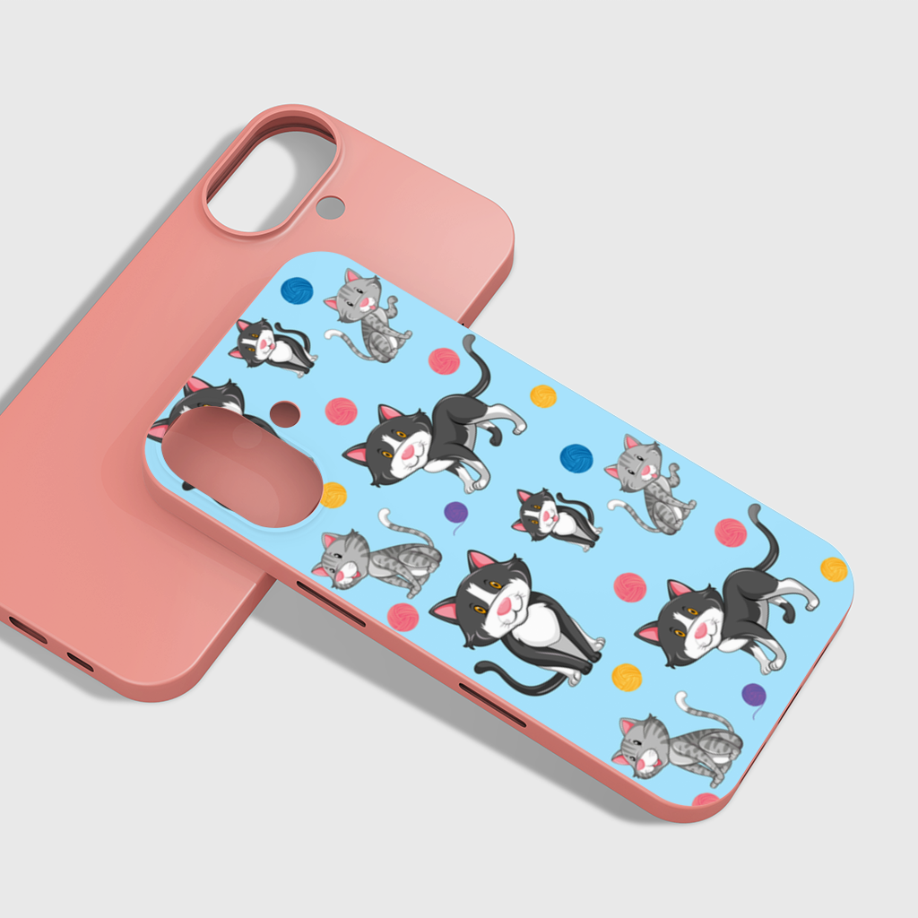 cat repeat pattern iPhone 16 Plus Case
