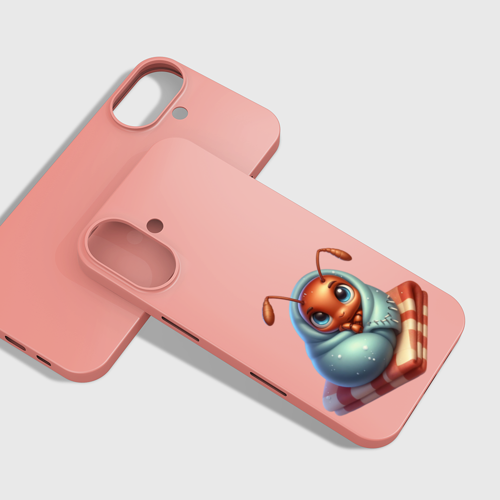 Kawaii Baby Ant Wrapped in Blanket iPhone 16 Plus Case
