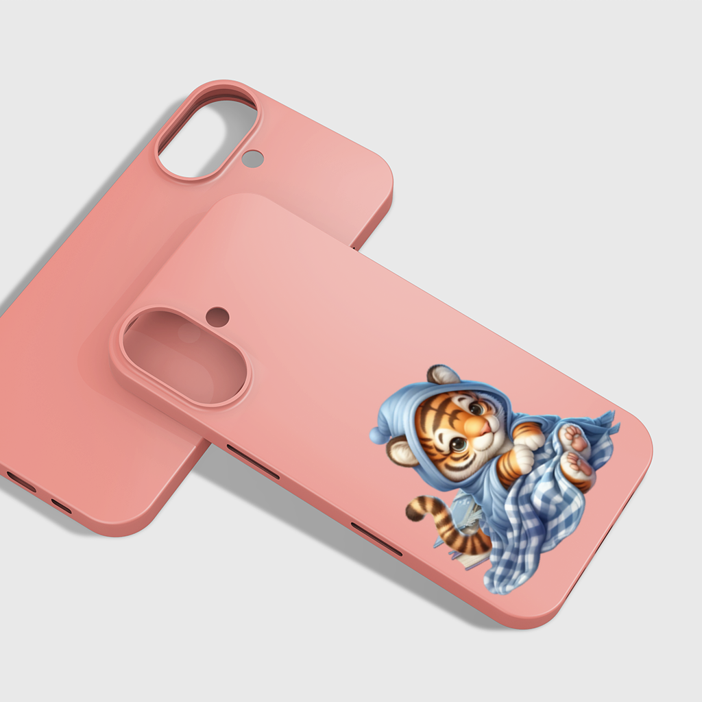 Sleepy Baby Tiger Cub on Books iPhone 16 Plus Case