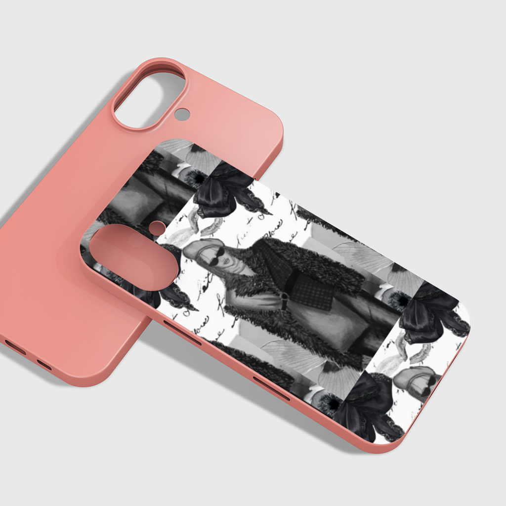 Black  White Illustration iPhone 16 Plus Case