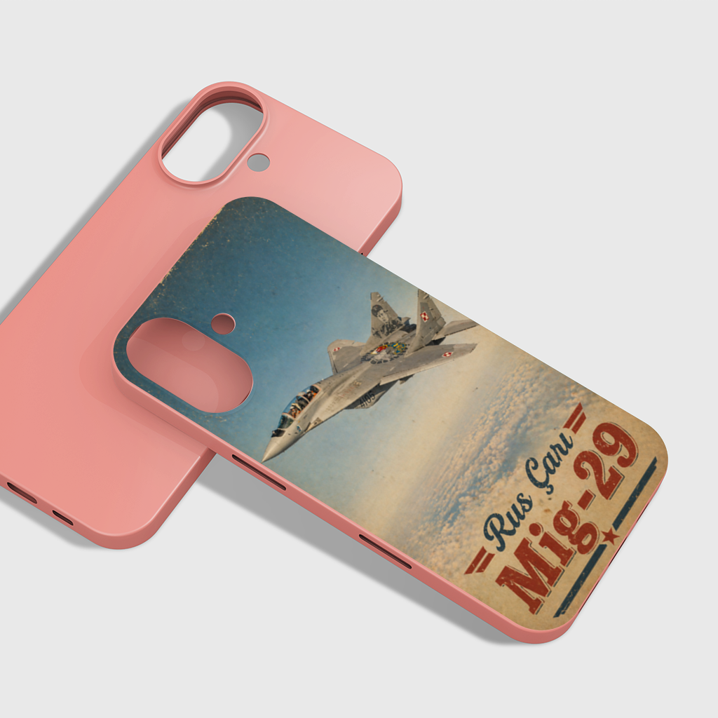 Rus Çarı Mig-29 Savaş Uçağı Retro iPhone 16 Plus Kılıfı