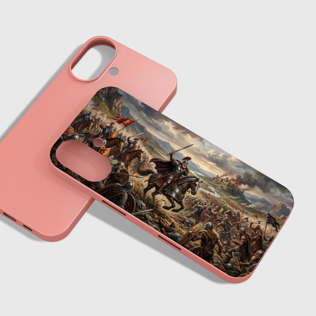 Epic Battle Scene iPhone 16 Plus Case