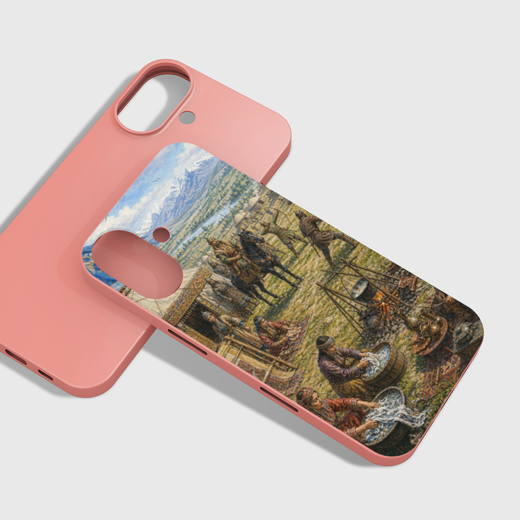 Ancient Steppe Heritage Historic Turkish Camp Scene Art iPhone 16 Plus Case