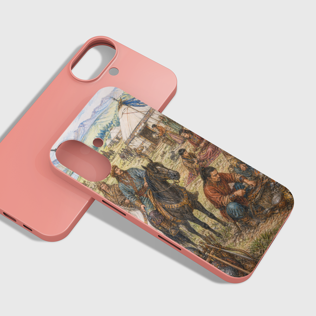 Blacksmiths of the Steppe Ancient Nomadic Camp Art iPhone 16 Plus Case