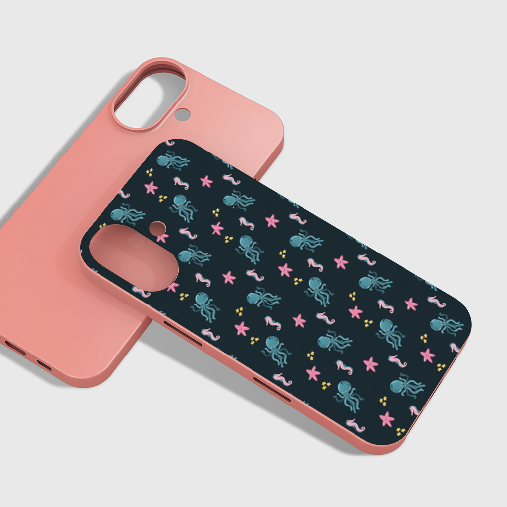 Cute Sea Creatures iPhone 16 Plus Case