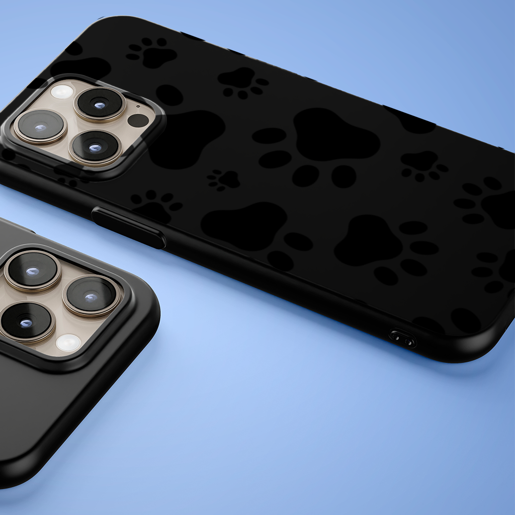 Black and White Paw Pattern Design iPhone 15 Pro and Pro Max Case