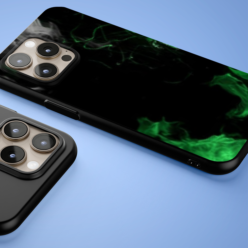 Green and black smokes iPhone 15 Pro and Pro Max Case