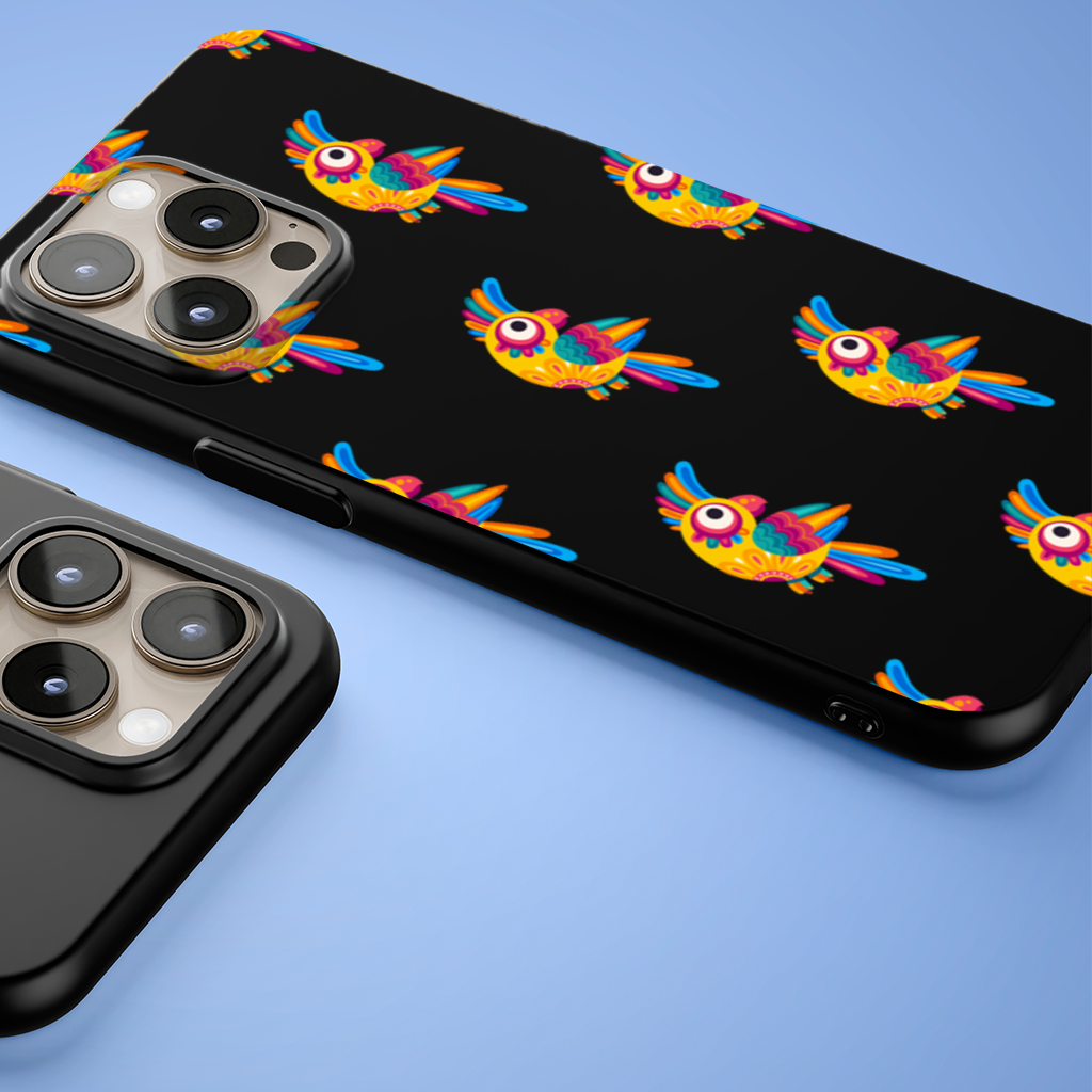 Vibrant Tropical Parrot Folk iPhone 15 Pro and Pro Max Case