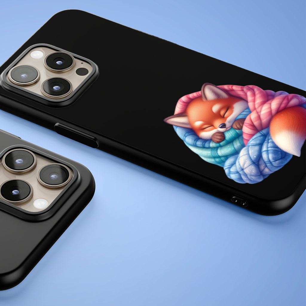 Sleeping Fox Knitted Blanket iPhone 15 Pro and Pro Max Case