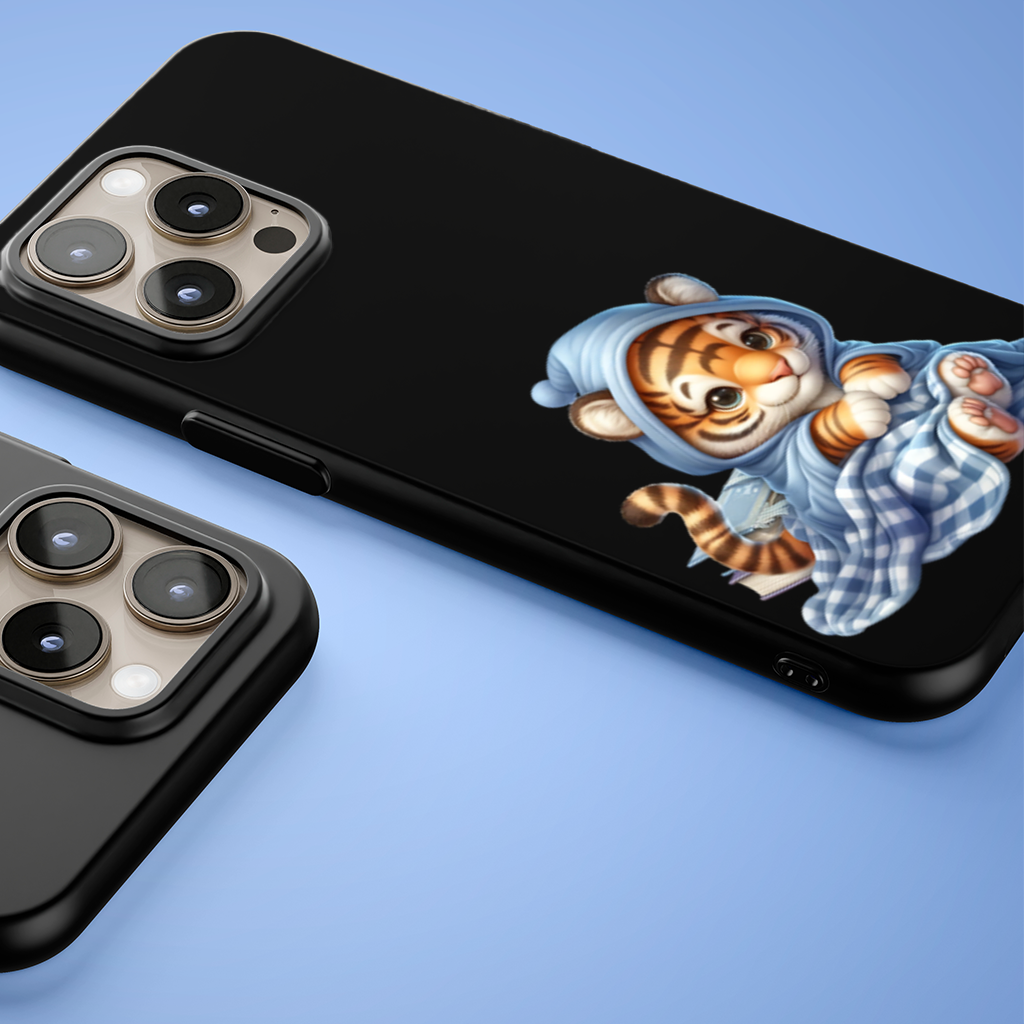 Sleepy Baby Tiger Cub on Books iPhone 15 Pro and Pro Max Case