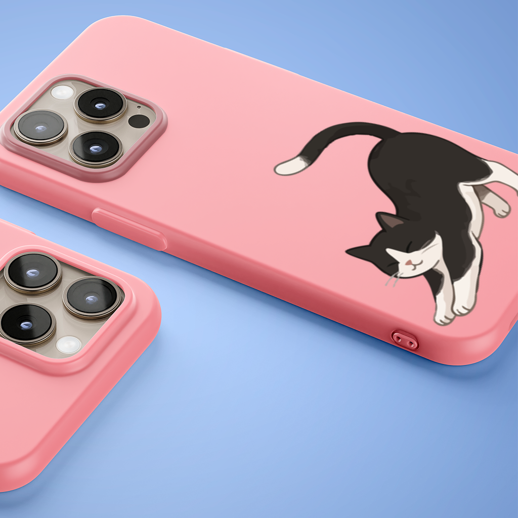 Stretching Tuxedo Cat iPhone 15 Pro Max Case