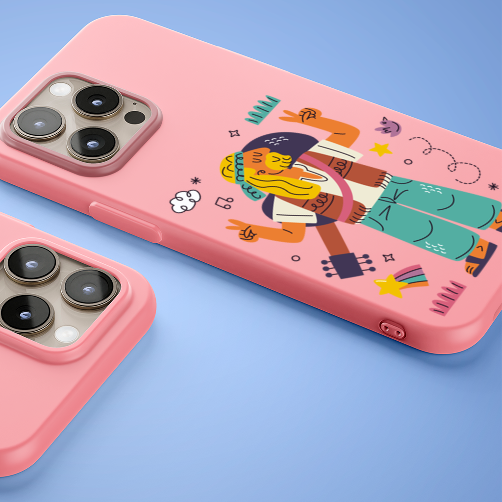 Retro Hippie Character iPhone 15 Pro Max Case