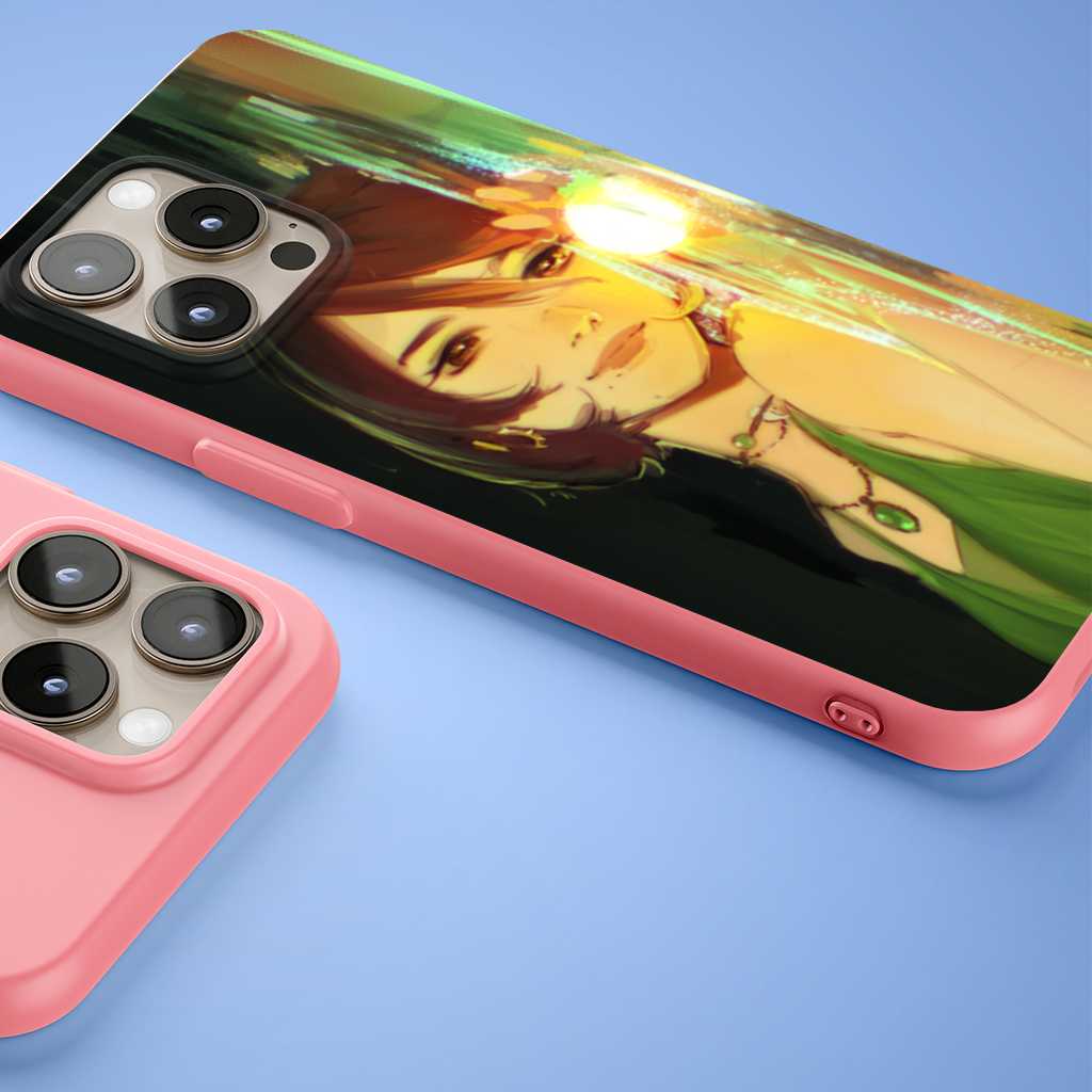 Sunset Glow Anime Girl Illustration iPhone 15 Pro Max Case