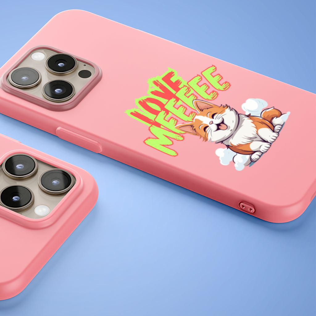Cute Orange Cat Love Me iPhone 15 Pro Max Case