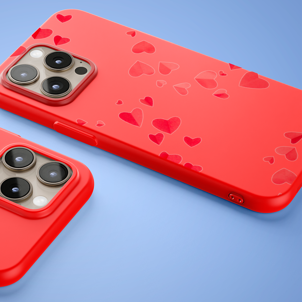 Red Hearts Frame Design iPhone 15 Pro and Pro Max Case