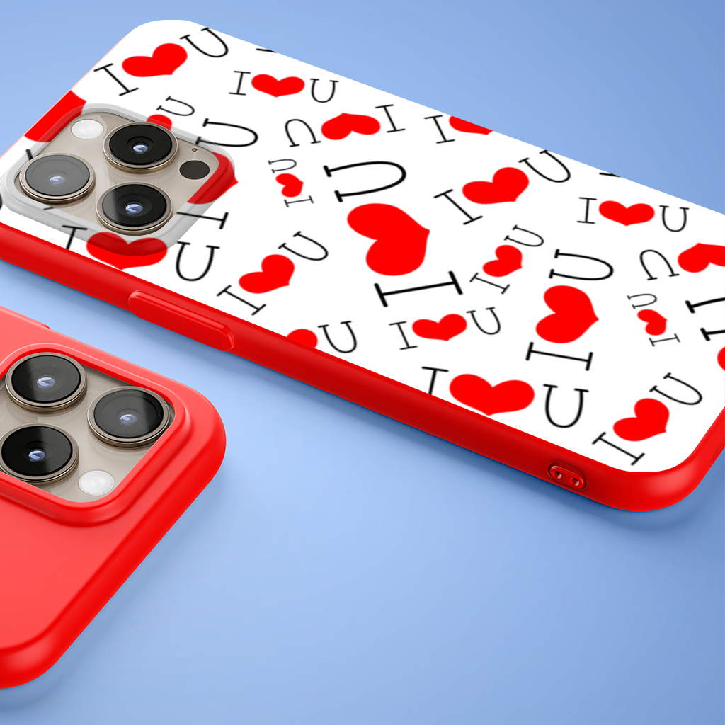 Valentines Day I Love You Heart Pattern Romantic Design iPhone 15 Pro and Pro Max Case