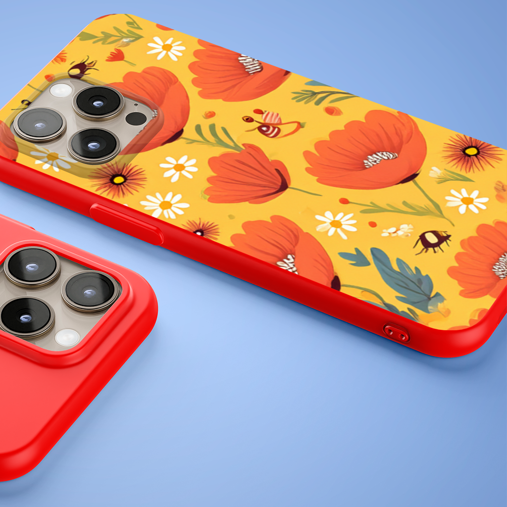 Floral  Insect Pattern  Colorful Design iPhone 15 Pro and Pro Max Case