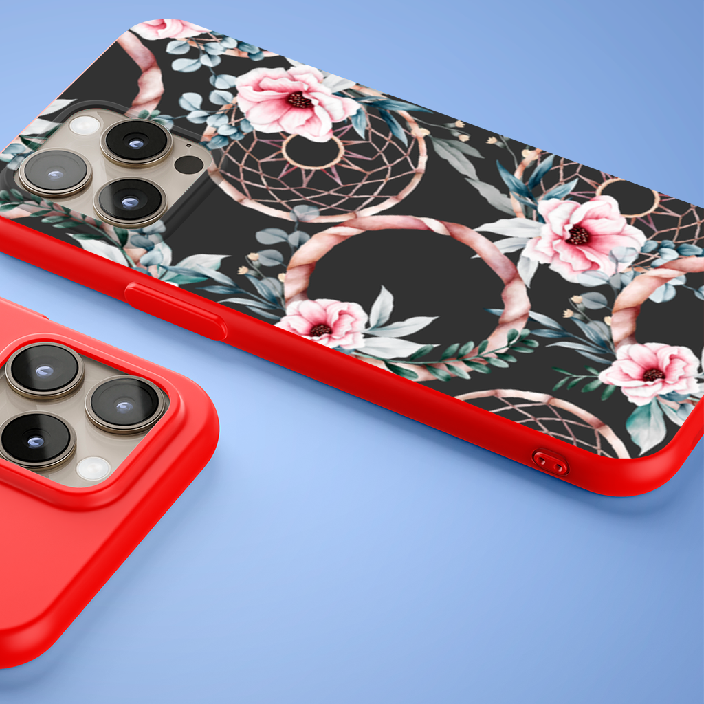 Boho Floral Dreamcatcher Pattern iPhone 15 Pro and Pro Max Case