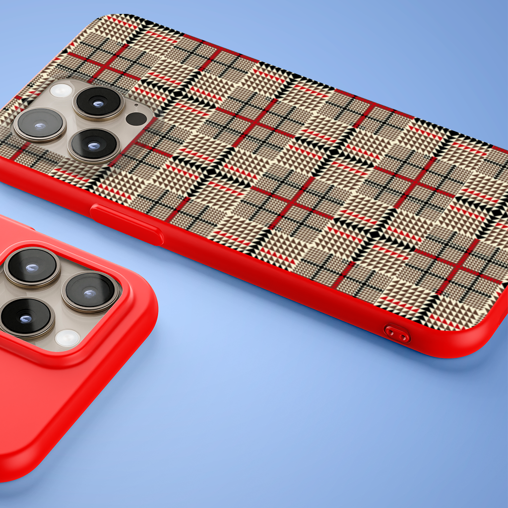 Red Black Geometric Tribal Pattern iPhone 15 Pro and Pro Max Case