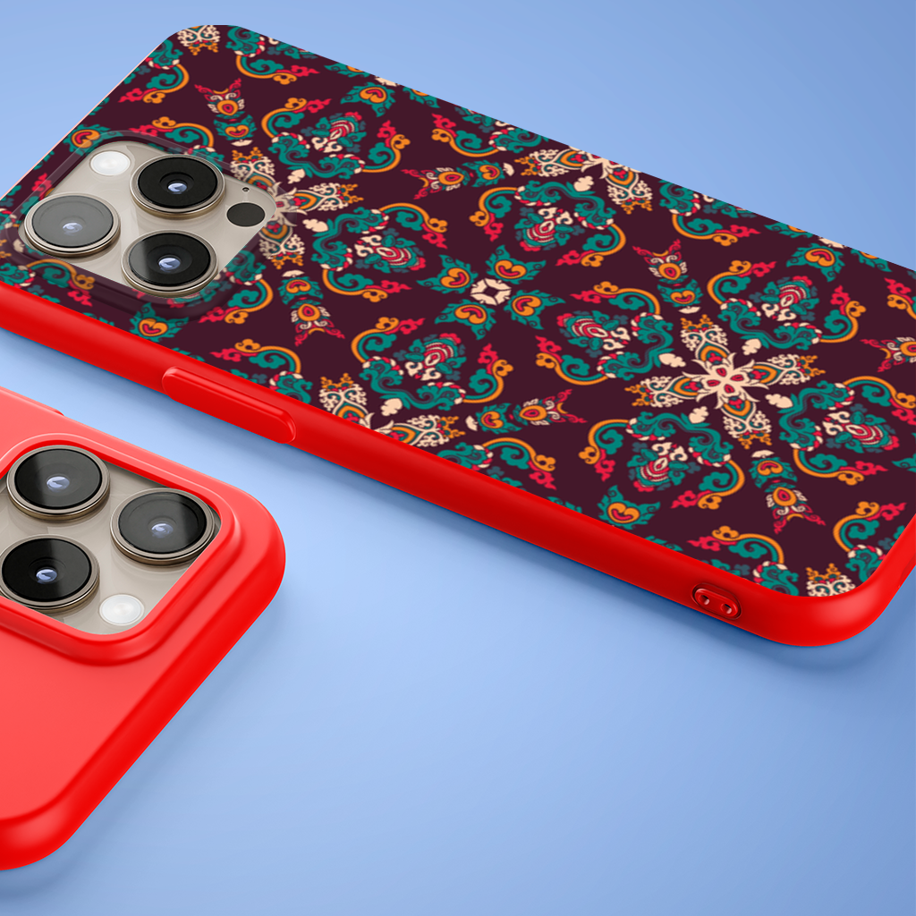 Colorful Ottoman Inspired Mandala Pattern iPhone 15 Pro and Pro Max Case