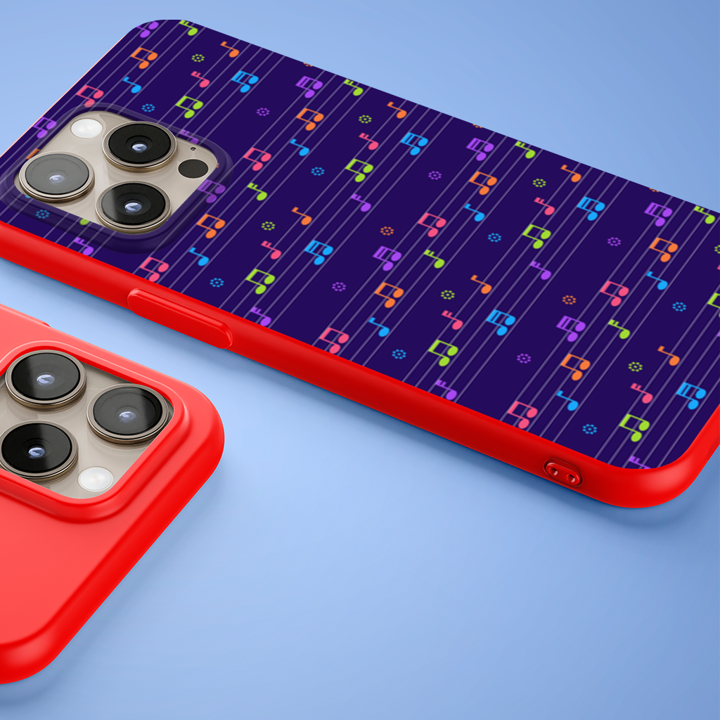 Colorful Music Notes and Modern Rhythm Seamless Pattern iPhone 15 Pro and Pro Max Case