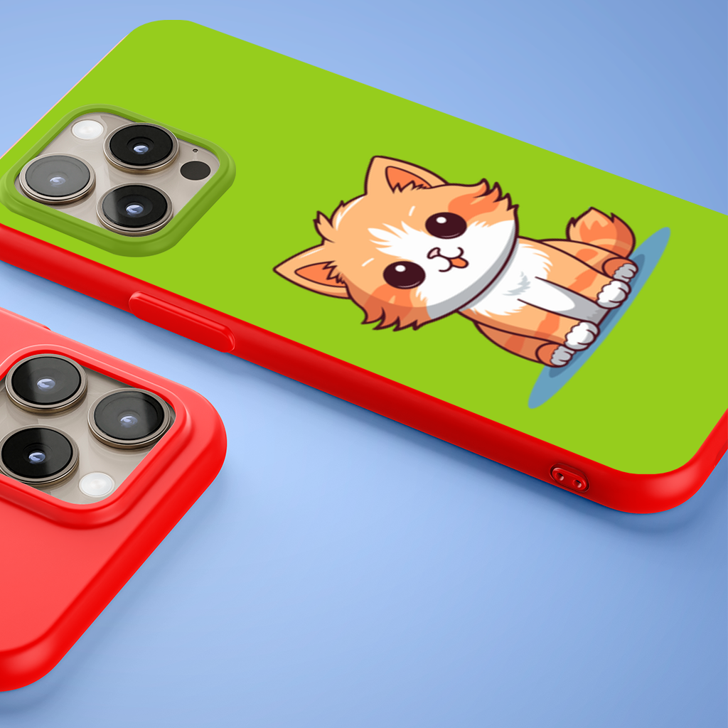 Cute Orange Cat Illustration iPhone 15 Pro and Pro Max Case