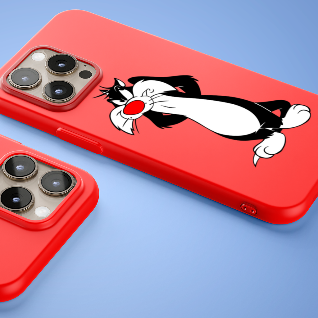 Funny Cartoon Cat Illustration iPhone 15 Pro and Pro Max Case