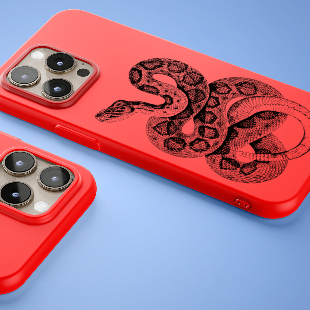 Detailed Vintage Rattlesnake Illustration iPhone 15 Pro and Pro Max Case