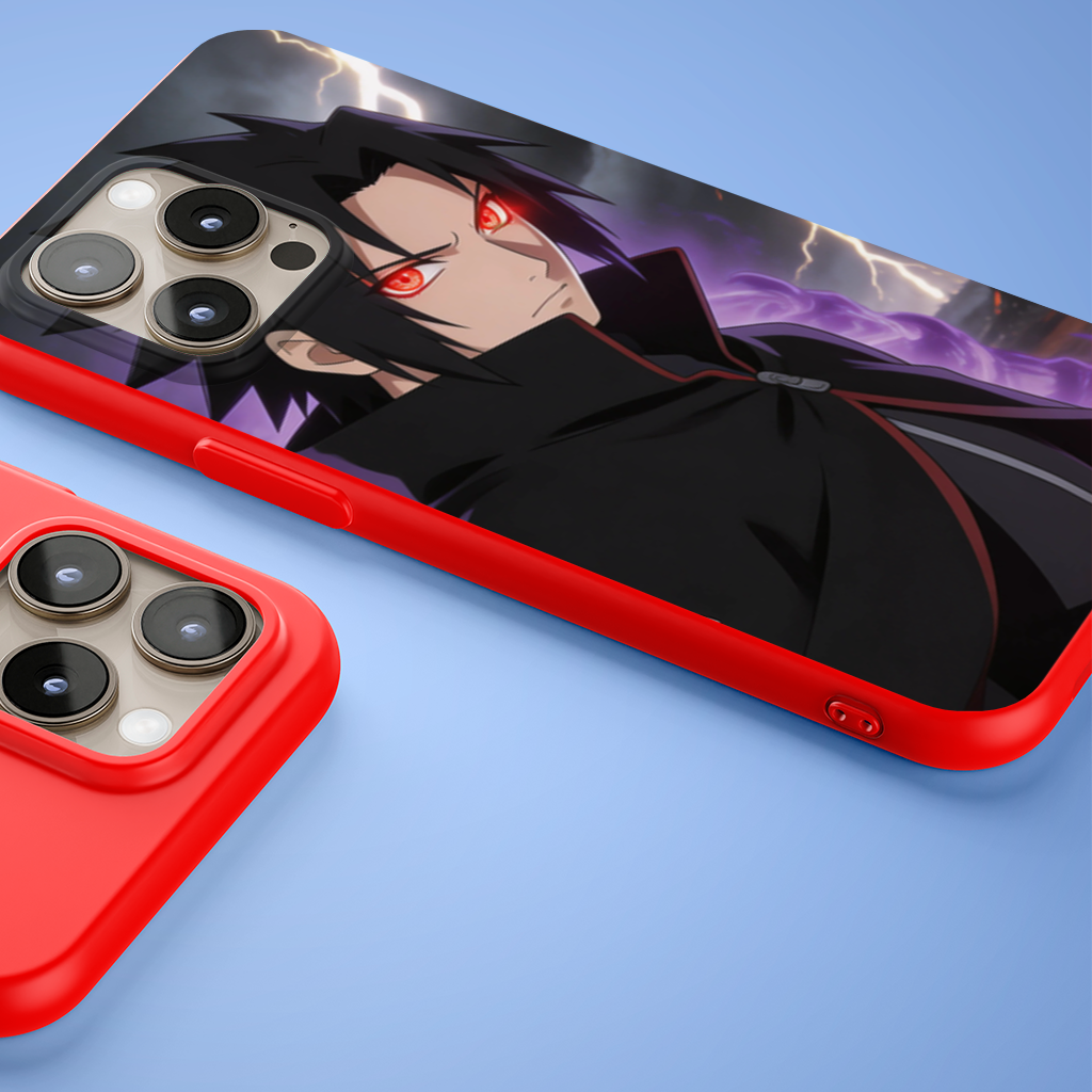 Sasuke Eternal Mangekyo Power Rise iPhone 15 Pro and Pro Max Case