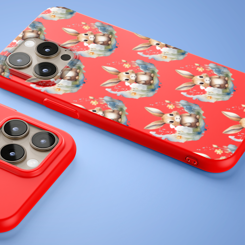 Cute Bunny Watercolor Illustration iPhone 15 Pro and Pro Max Case