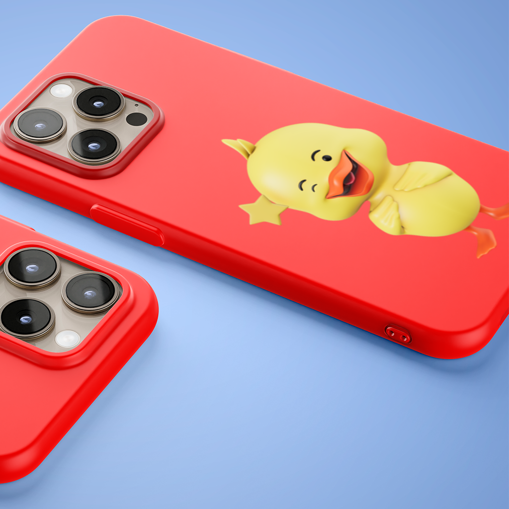 Cheerful Winking Yellow Duck with Star iPhone 15 Pro and Pro Max Case