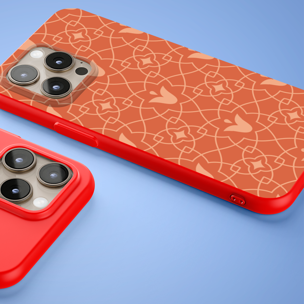 Modern Geometric Linear Terracotta Pattern iPhone 15 Pro and Pro Max Case