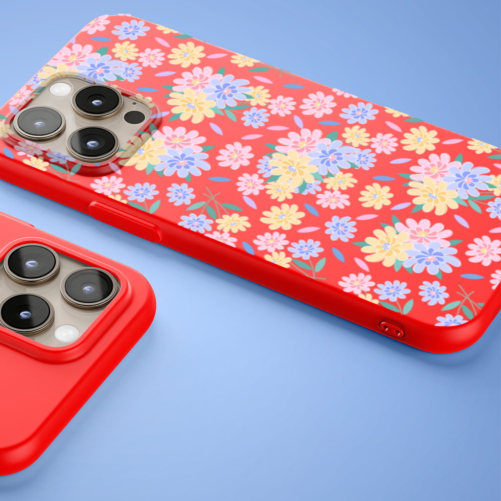 Colorful Pastel Spring Floral Pattern iPhone 15 Pro and Pro Max Case