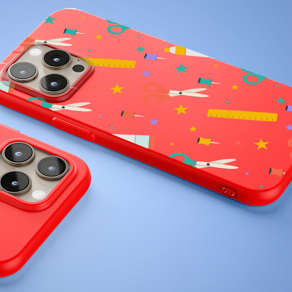 Colorful School and Stationery Supplies Pattern iPhone 15 Pro and Pro Max Case