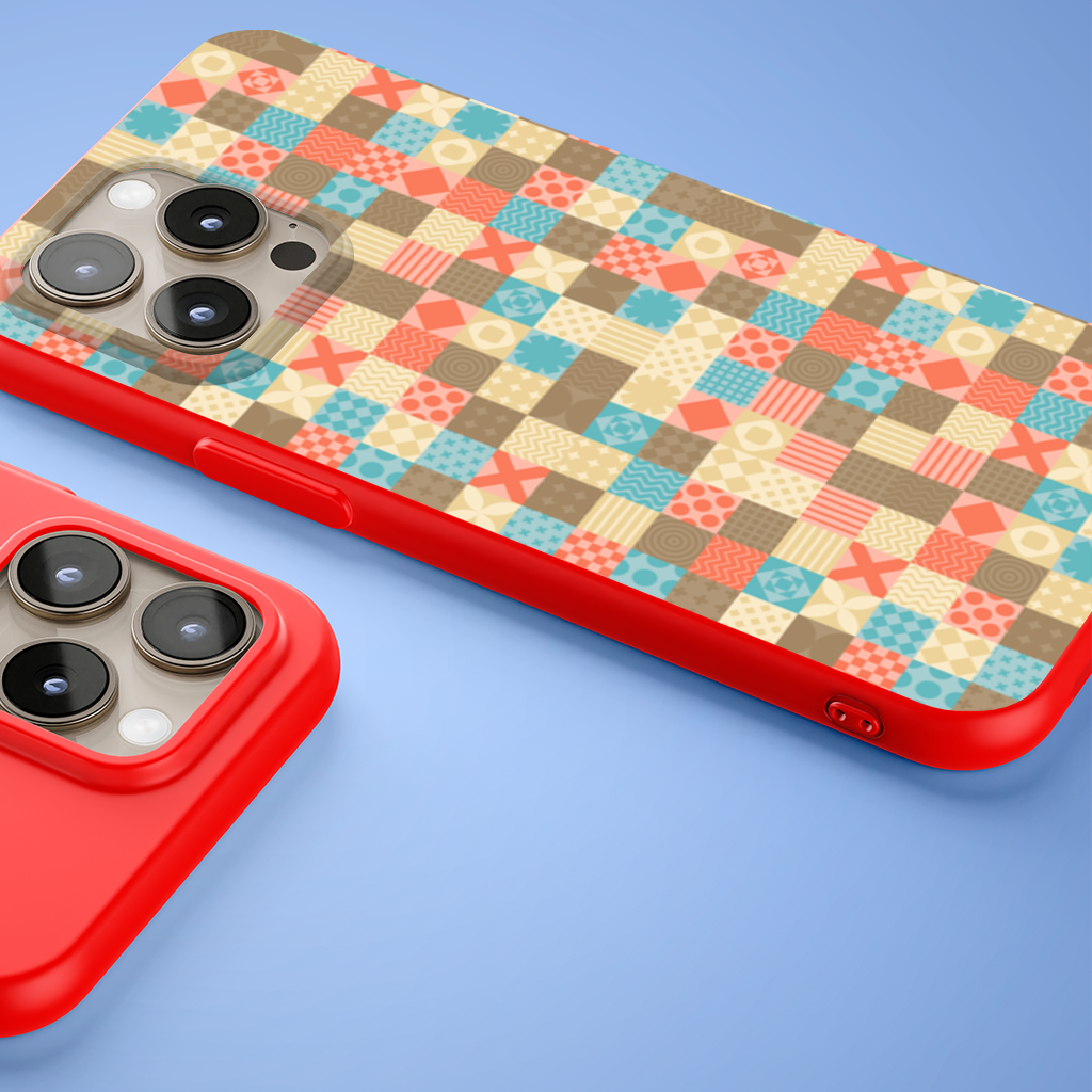 Colorful Modern Geometric Square Pattern iPhone 15 Pro and Pro Max Case