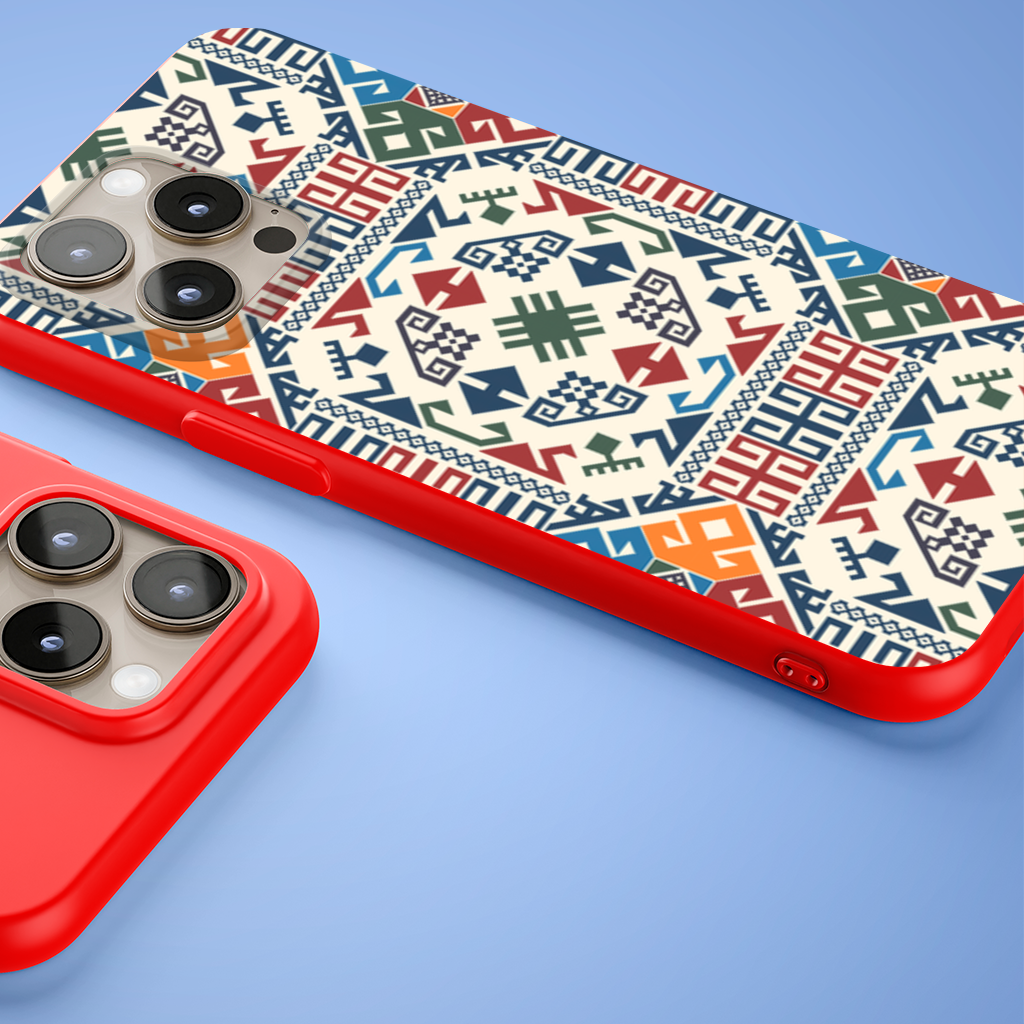 Multicolor Ethnic Geometric Motif iPhone 15 Pro and Pro Max Case