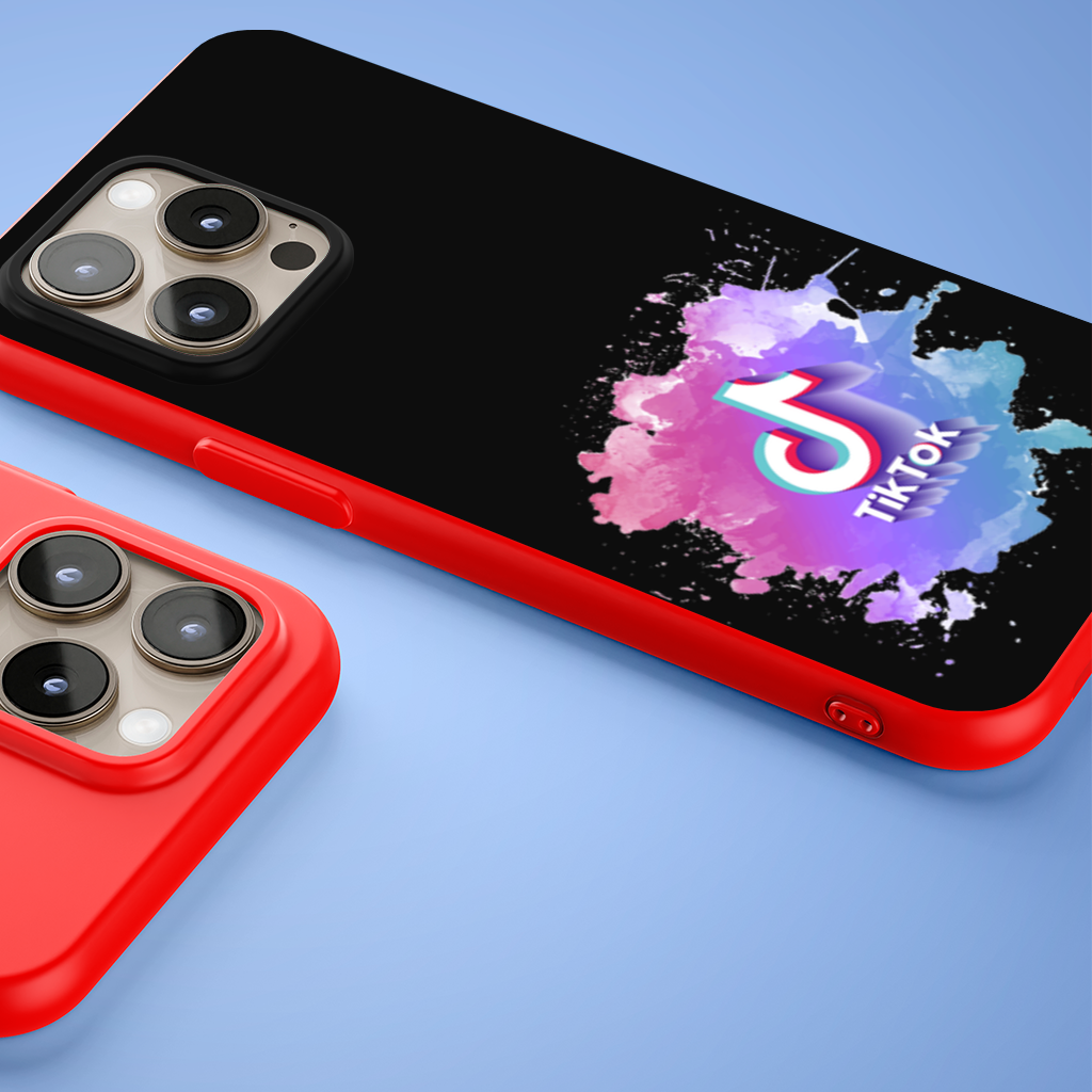 TikTok Logo with Watercolor Effect iPhone 15 Pro and Pro Max Case