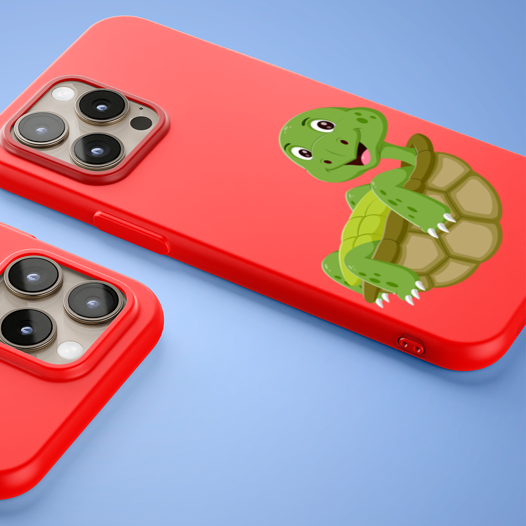 Happy Smiling Green Turtle in Shell iPhone 15 Pro and Pro Max Case