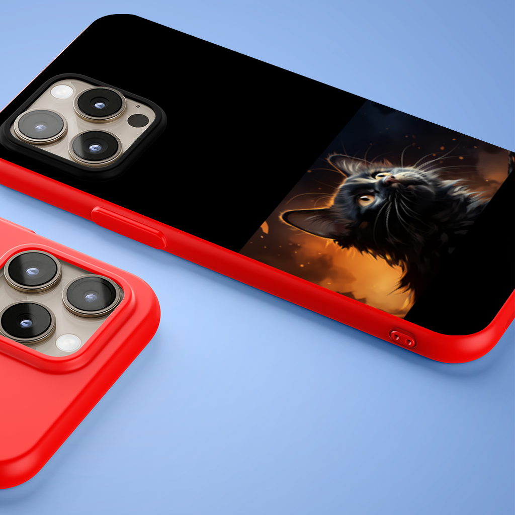 Black Cat Digital Art iPhone 15 Pro and Pro Max Case