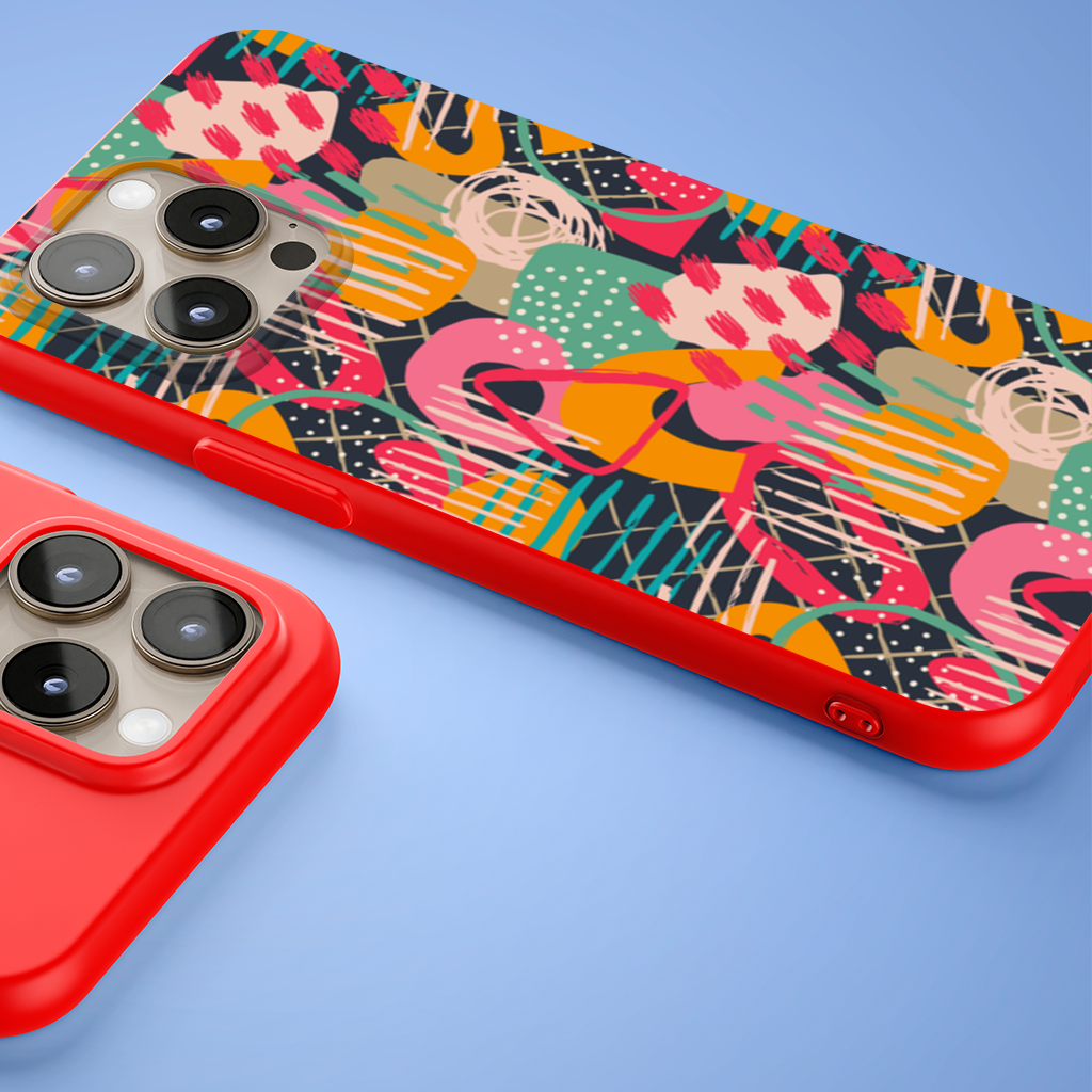 Abstract Geometric Doodle iPhone 15 Pro and Pro Max Case