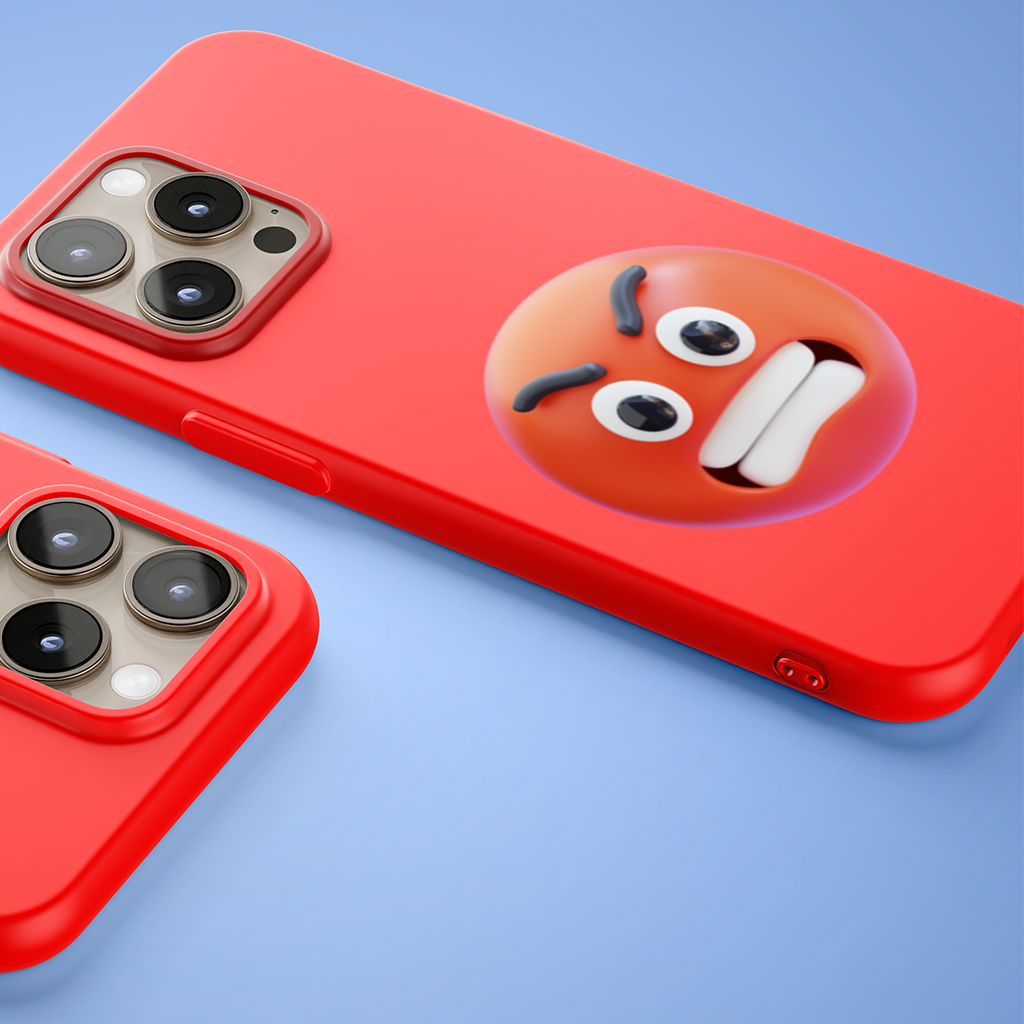 3D Angry Emoji iPhone 15 Pro and Pro Max Case