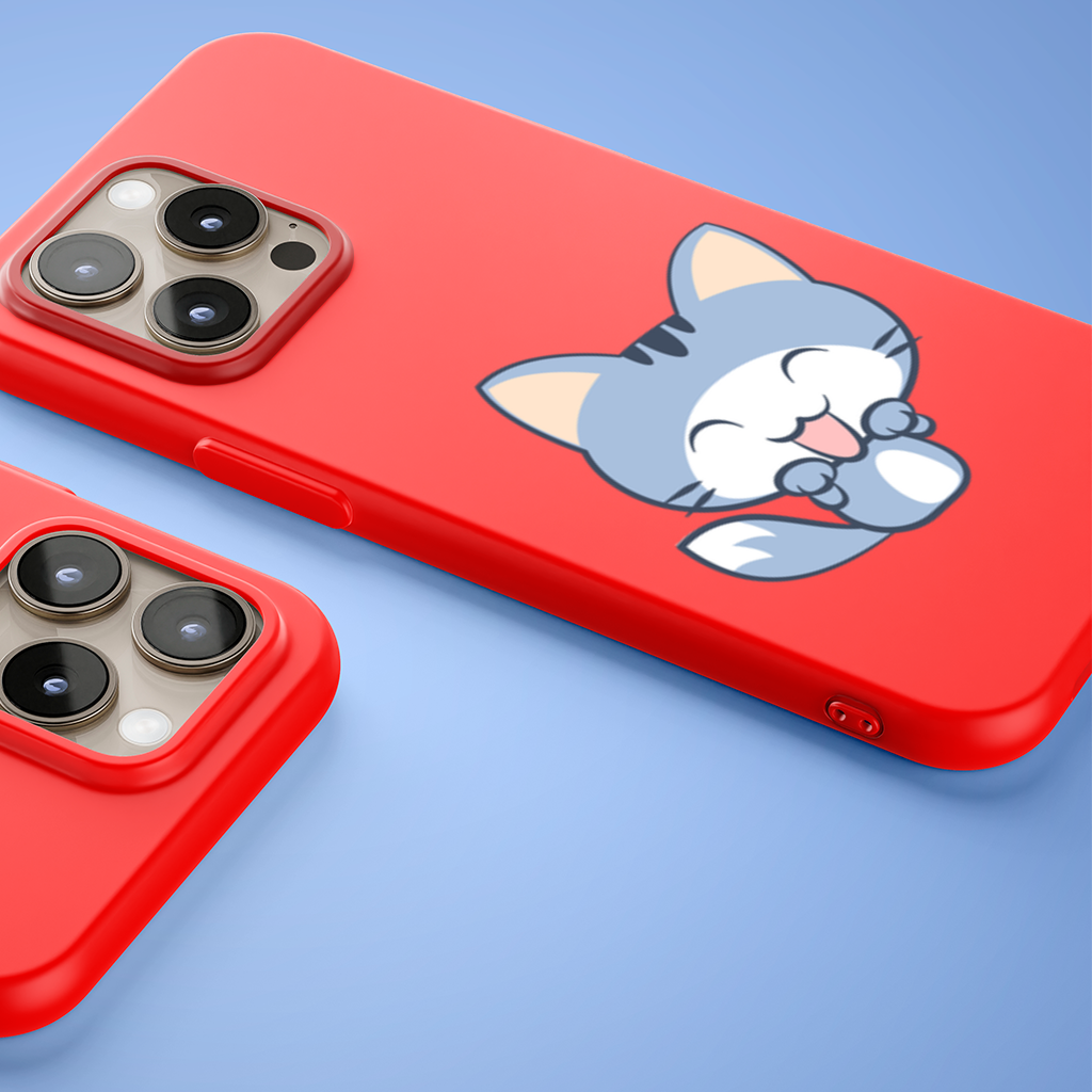 Kawaii Blue Cat iPhone 15 Pro and Pro Max Case