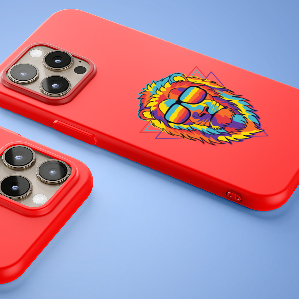 Colorful Retro Sunglasses Lion iPhone 15 Pro and Pro Max Case
