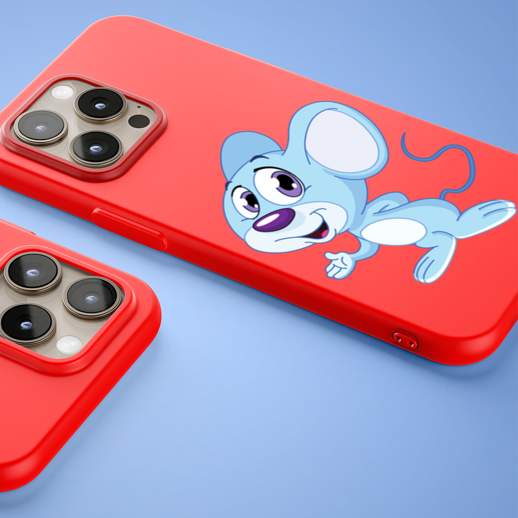 Cute Blue Mouse iPhone 15 Pro and Pro Max Case