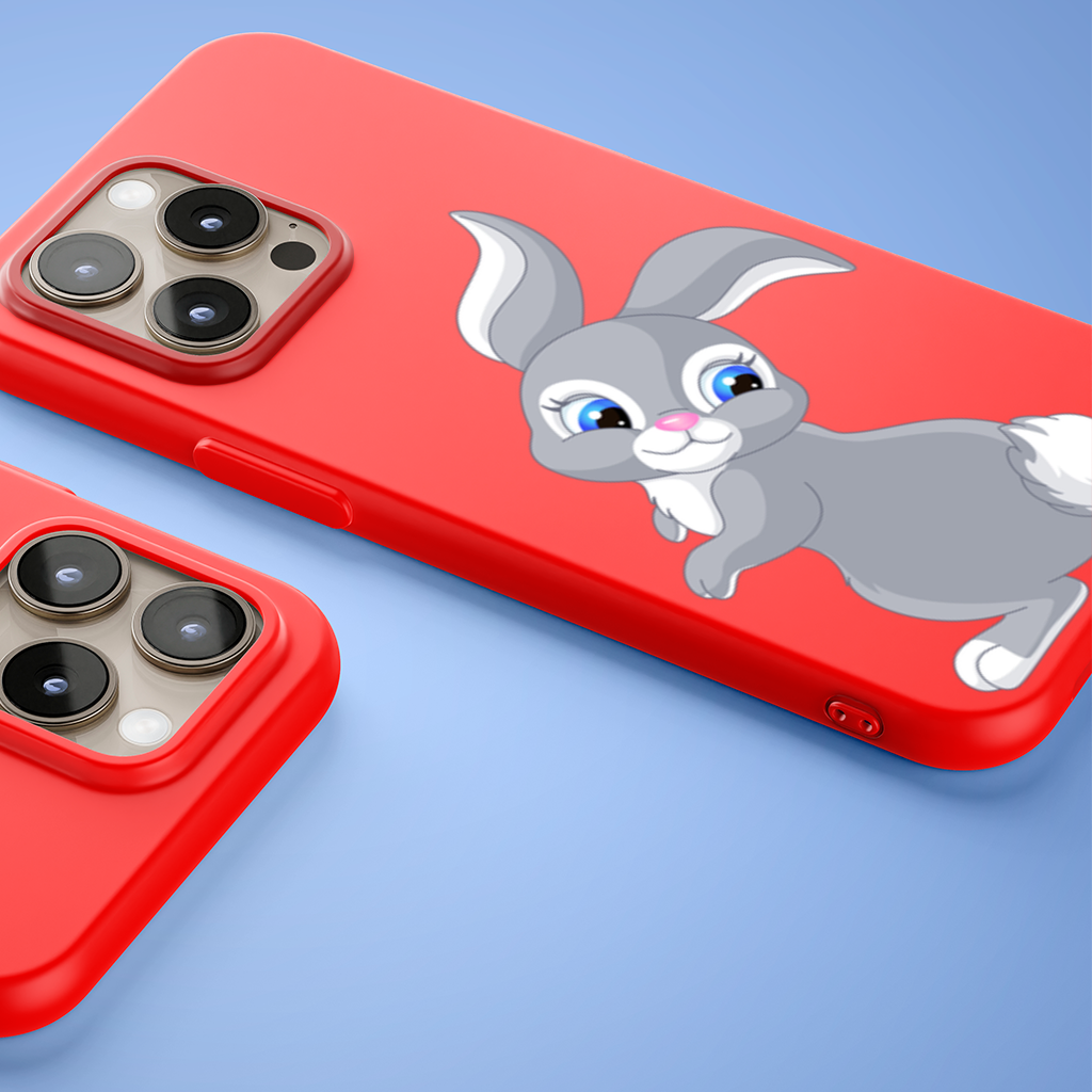 Cute Grey Bunny iPhone 15 Pro and Pro Max Case