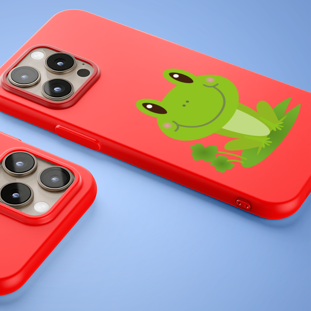 Cute Green Frog iPhone 15 Pro and Pro Max Case