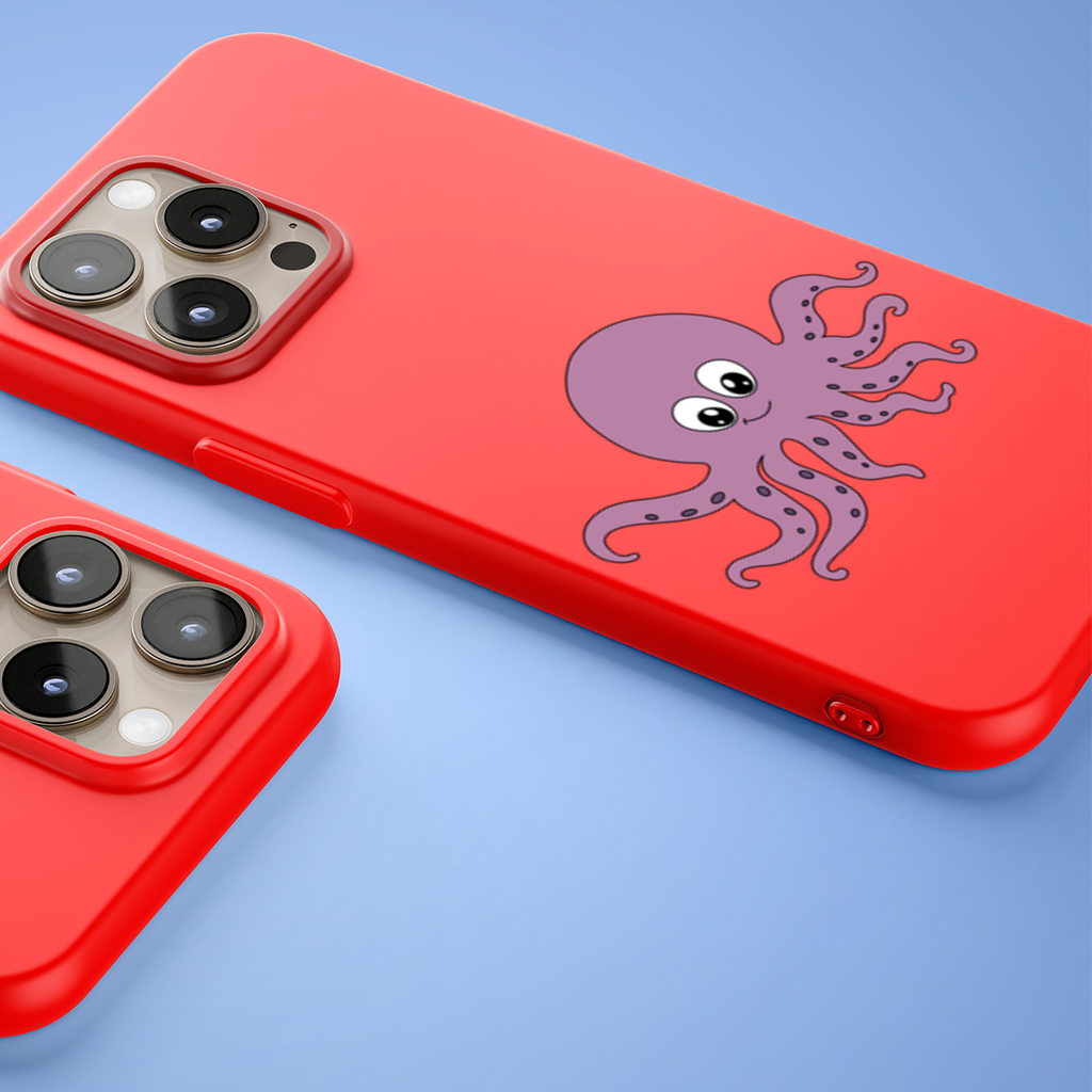 Cute Purple Octopus iPhone 15 Pro and Pro Max Case
