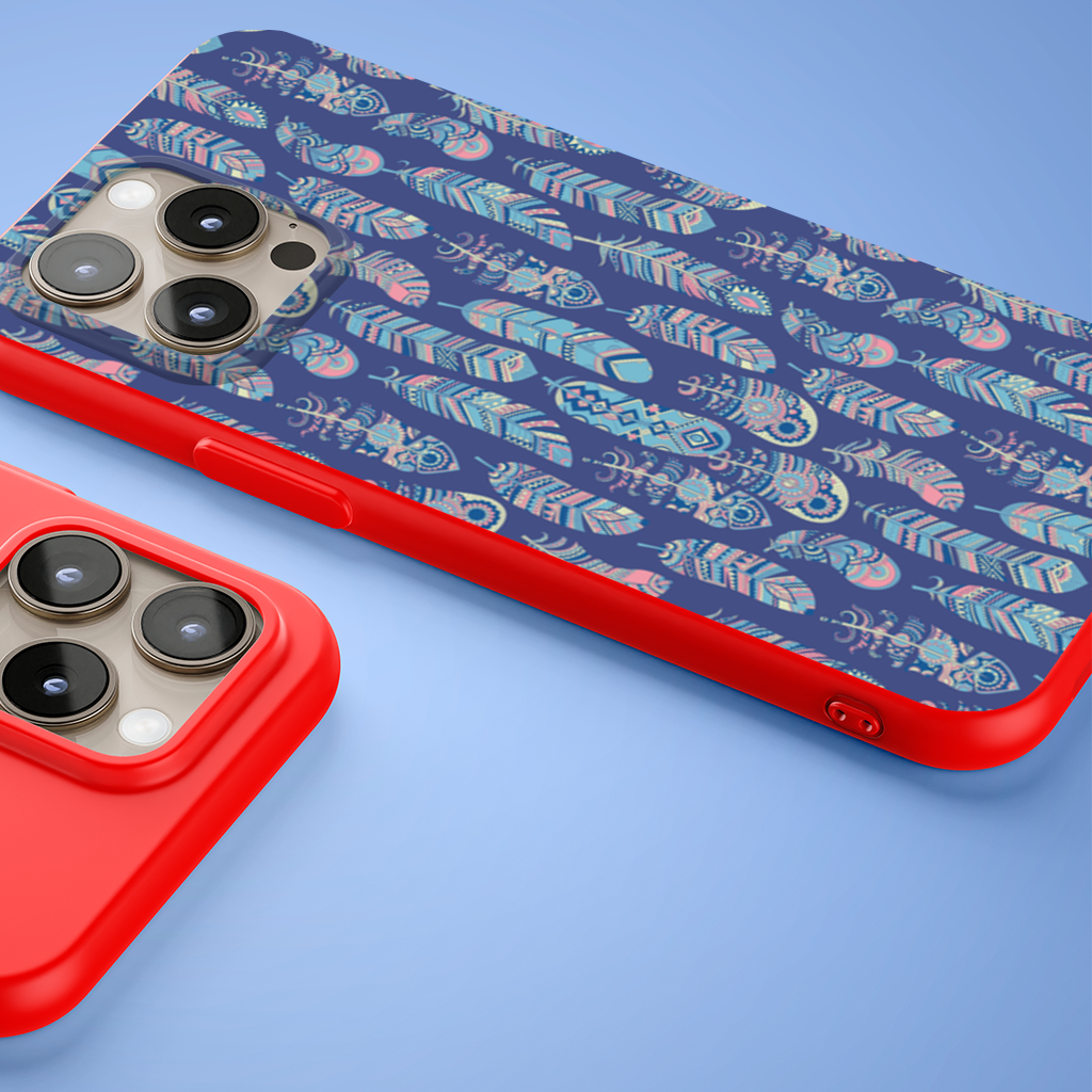 Boho Tribal Feather iPhone 15 Pro and Pro Max Case