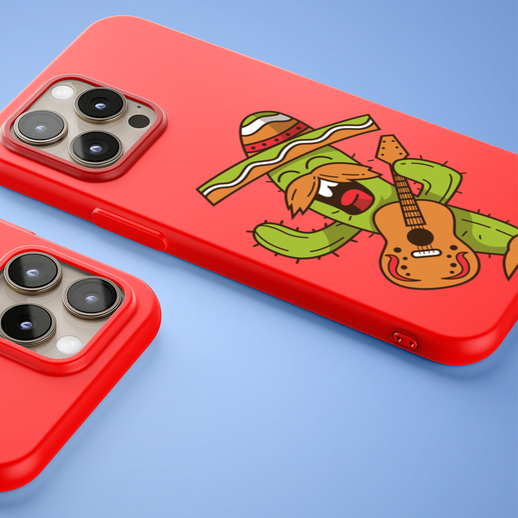 Mariachi Cactus Playing Guitar iPhone 15 Pro and Pro Max Case
